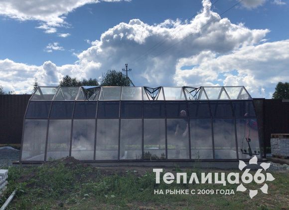 Теплица Рада Волга под стекло, ширина 3 метра